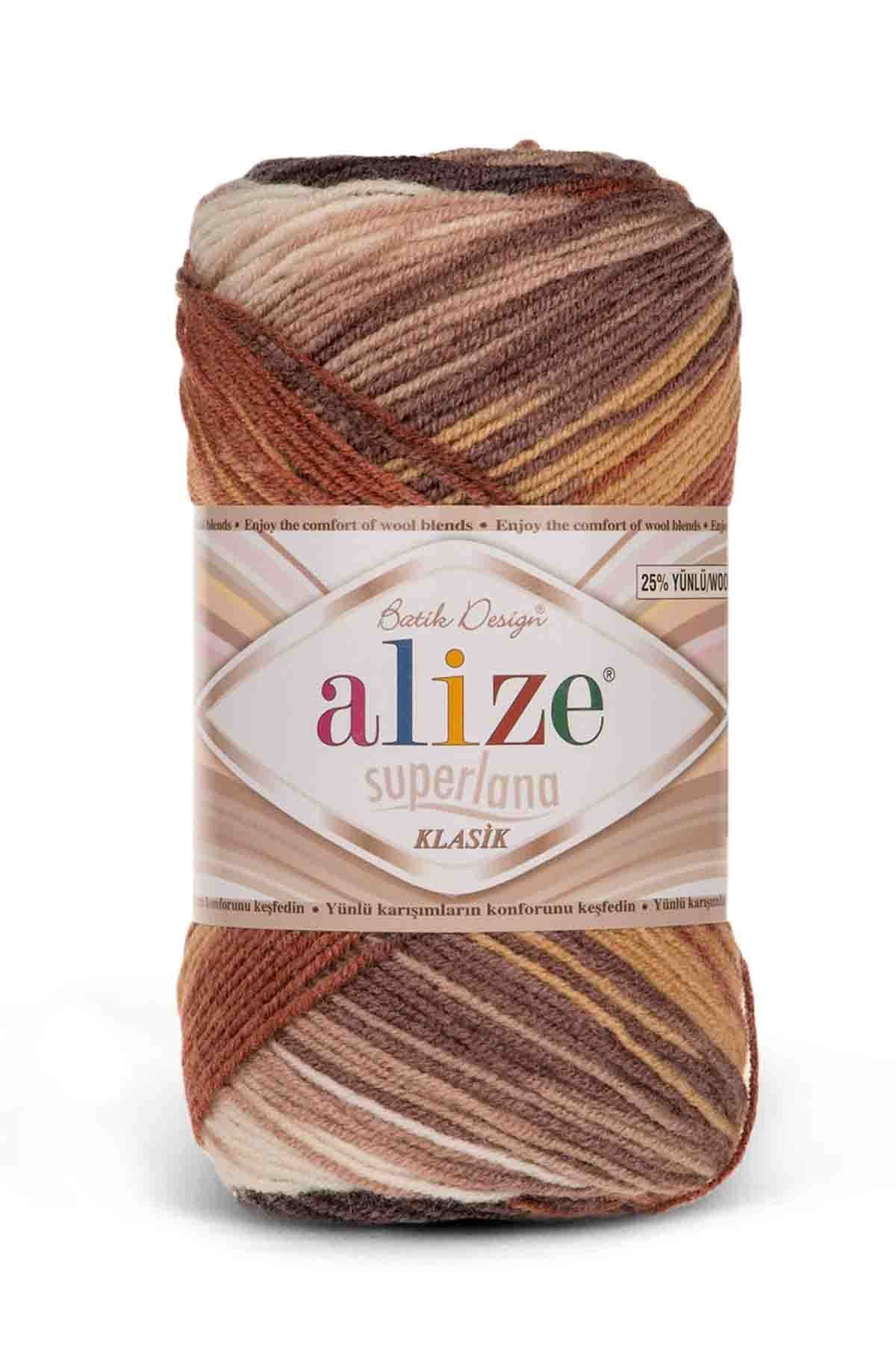 Alize Superlana Klasik Batik Variegated Wool Yarn