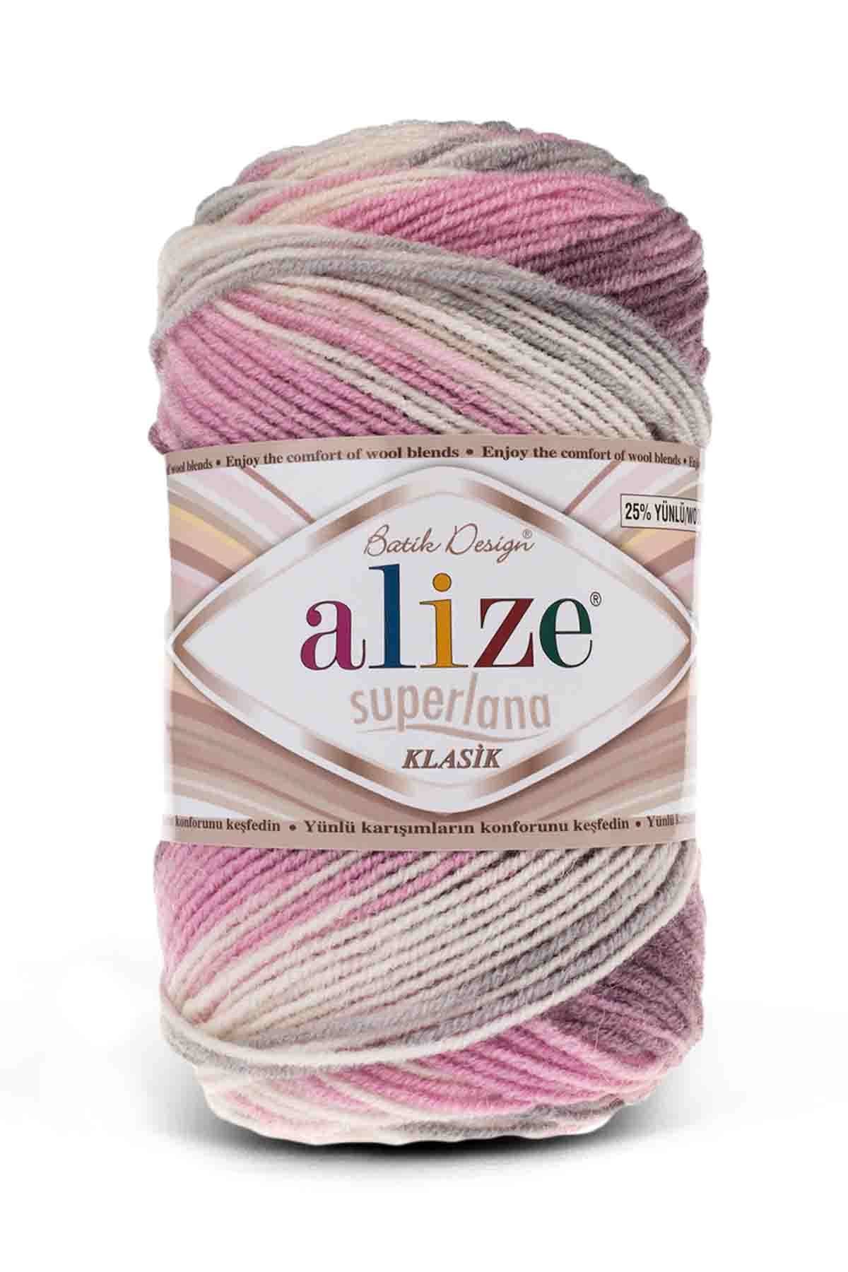 Alize Superlana Klasik Batik Variegated Wool Yarn